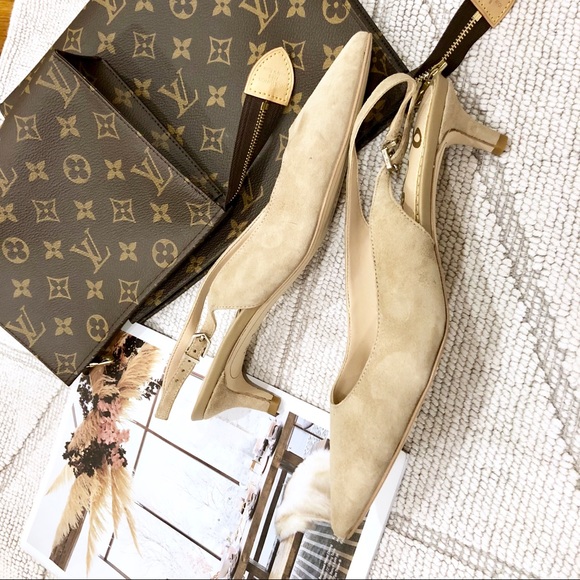 Sam Edelman Ludlow Kitten Heel Oatmeal Suede 5.5 - Picture 8 of 8